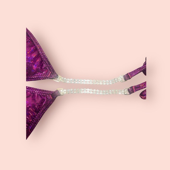 BLACK FUCHSIA COMPETITION POSING FIGURE SUIT - Picture 7 of 8